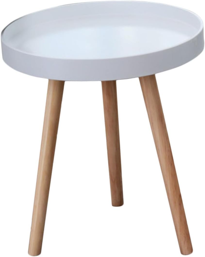 Modern Small Round Tea Table White Mini Sofa Side Table Bedside Decorative fo...