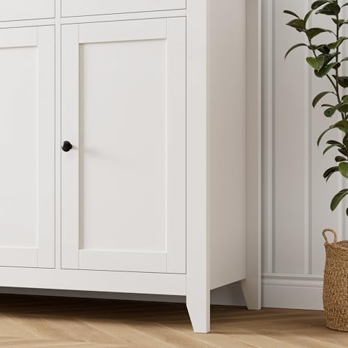 HORSTORS 55" W Buffet Cabinet with Storage, Kitchen Storage Cabinet, White