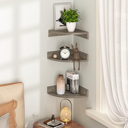 Fun Memories Corner Shelf Wall Mount, Wood Floating Corner Shelves,Corner Wal...