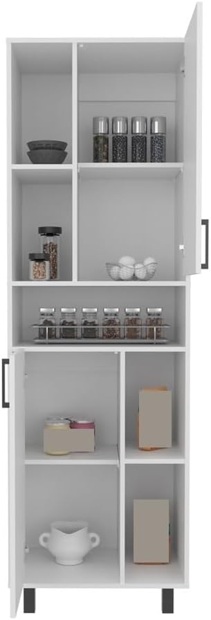 Tall Freestanding Pantry Cabinet, Storage Sideboard Locker for Living Room Ki...