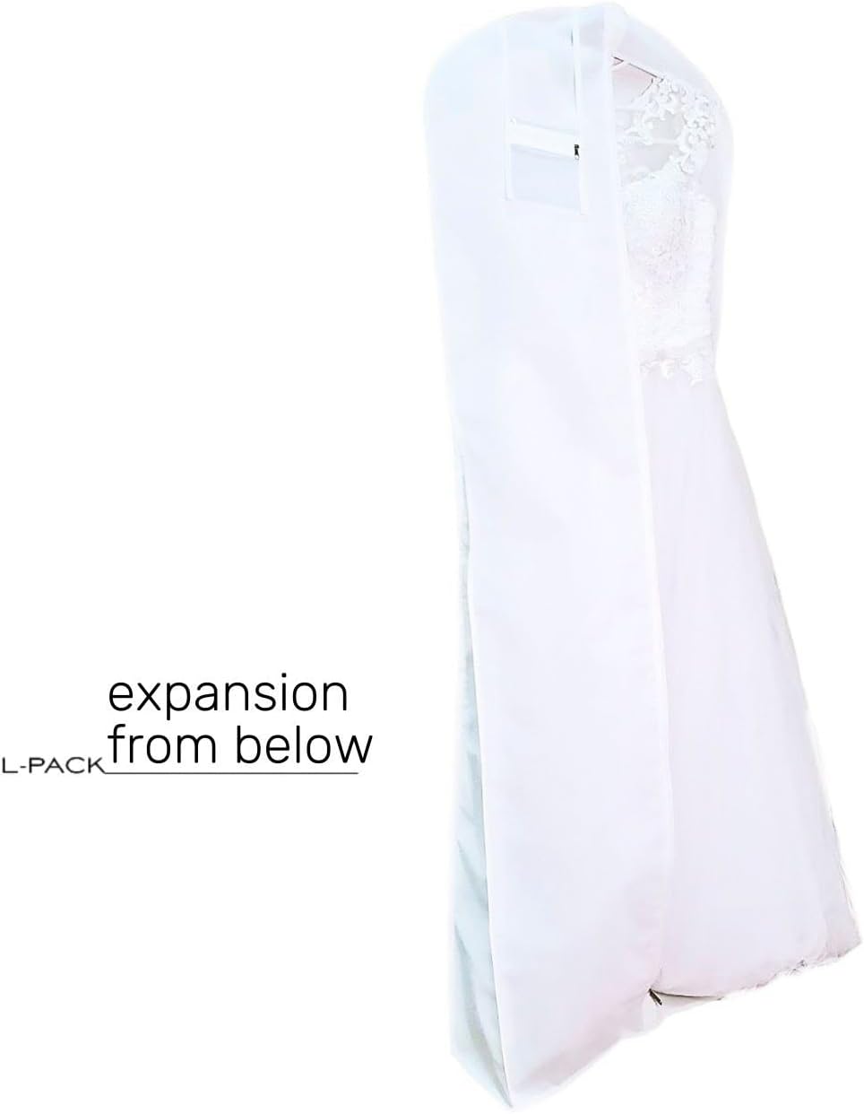 Wedding Dress Garment Bag Extra Long White Clothes Cover for Storage or Travel