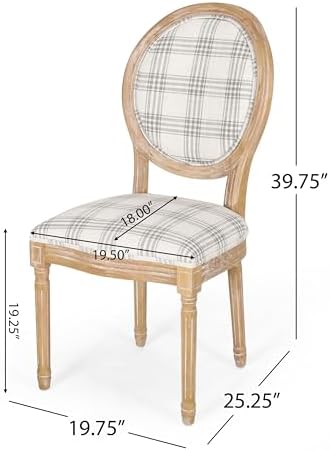 Christopher Knight Home Phinnaeus Dining Chair Set, Set of 4, Wood, Gray Plai...