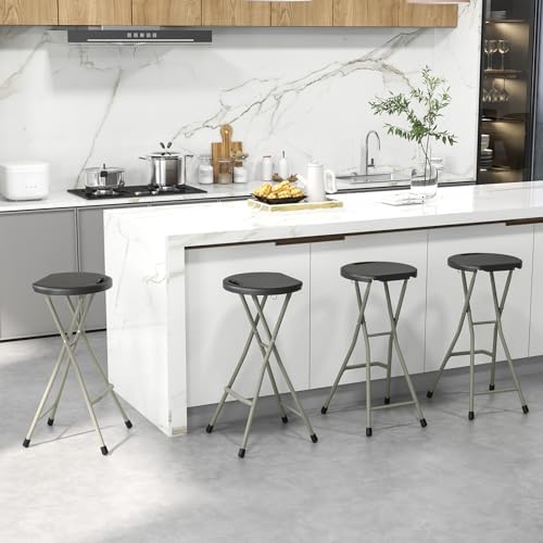 GYMAX Folding Stool, 28in Portable Collapsible Bar Stool with Handle & St...