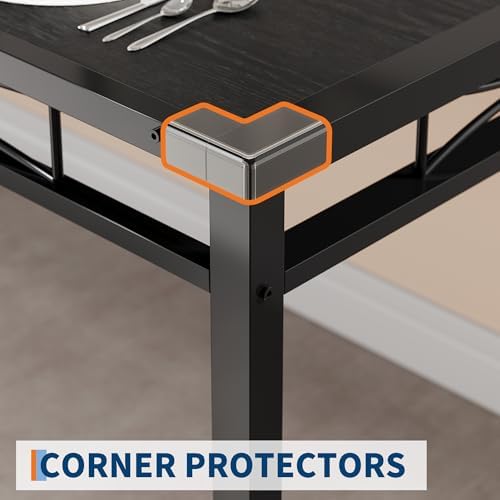 IDEALHOUSE Wood Dining Table Set for 4 with Corner Protector, Kitchen Table C...