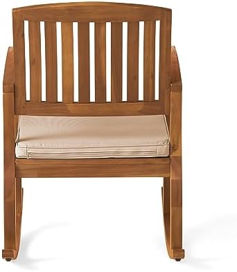Christopher Knight Home Selma Acacia Rocking Chairs with Cushions, 2-Pcs Set,...