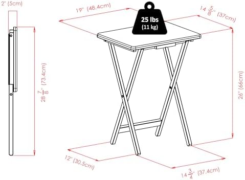 Winsome Alex Set of 2 Foldable Snack Tables, Black