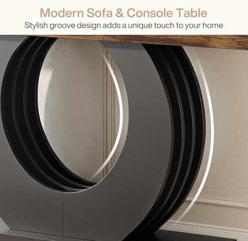 Tribesigns 63-Inch Console Sofa Table, Rustic Industrial Farmhouse Entryway T...