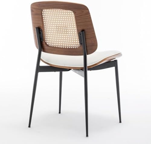 LUNLING Dining Chairs Set of 2 Mid Century Modern Retro Faux Leather Kitchen ...