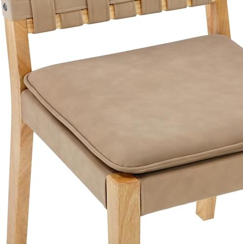Nathan James Cohen Wood Dining Chair, Mid-Century Modern Upholstered Side Cha...