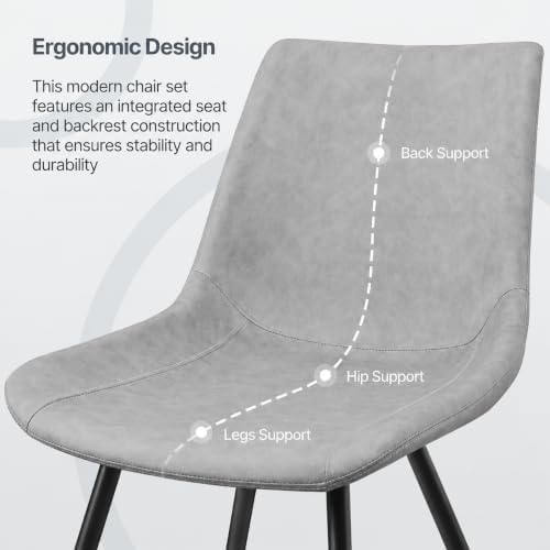 Yaheetech Dining Chairs Set of 6 Mid Century Modern Kitchen Chairs Gray