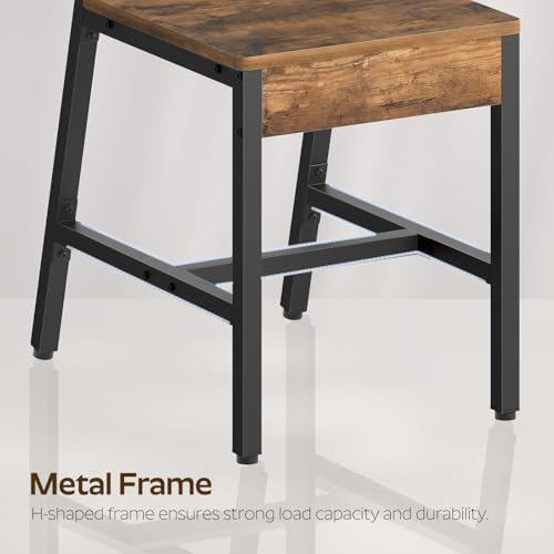 YATINEY Dining Chairs Set of 4, Industrial Kitchen Chairs with Metal Frame, S...