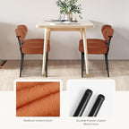DUMOS Dining Chairs Set of 6, Mid Century Modern Chair Round Upholstered Curved Backrest, Kitchen Vanity Living Room Chairs with Black Metal Legs, Orange