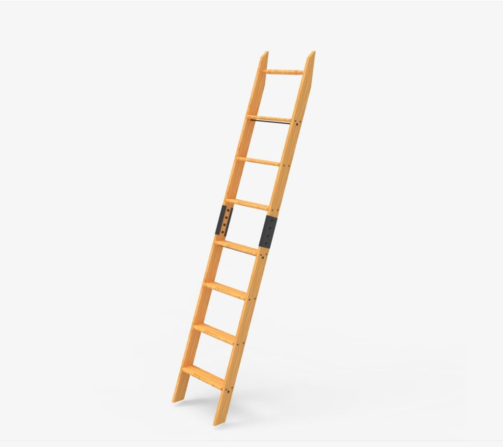Quite Guide Library Ladder Kit Wooden Ladder 8 Foot 9 Foot 10 Foot Red Oak Unassembled (8 Foot)