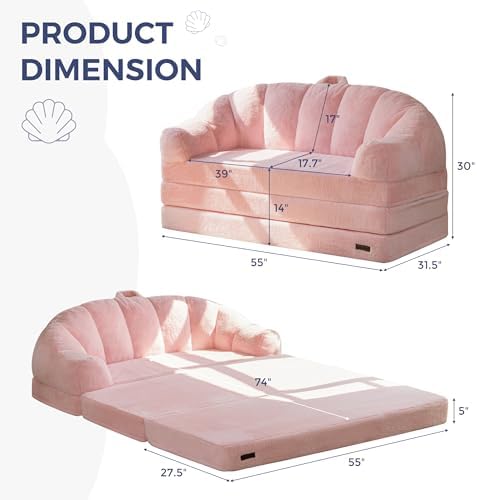 MAXYOYO Folding Sofa Bed, 2 in 1 Convertible Sofa to Lounger | Comfy Loveseat...