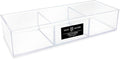 Isaac Jacobs Large 3-Compartment Acrylic Stackable Organizer (12.9" L x 5" W x 2.7" H), Multi-Sectional Tray & Storage Solution for Makeup, Craft Supplies, Bathroom, Kitchen, Office (Clear)