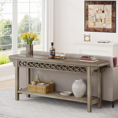 Tribesigns 70.8-Inch Solid Wood Long Console Table, Farmhouse Entryway Table ...