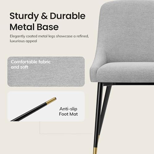 COLAMY LUMA Dining Chairs Set of 4, Upholestered Fabric Kitchen Dining Chairs...