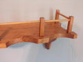 Rustic Wooden Wall Shelf with Rail, Natural Oak Floating Shelf, Decorative Storage Shelf for Living Room Bedroom Bathroom, Handcrafted Solid Wood Wall Mounted Shelf