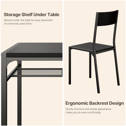 Gizoon 4-Piece Dining Table Set for 4, Kitchen Table