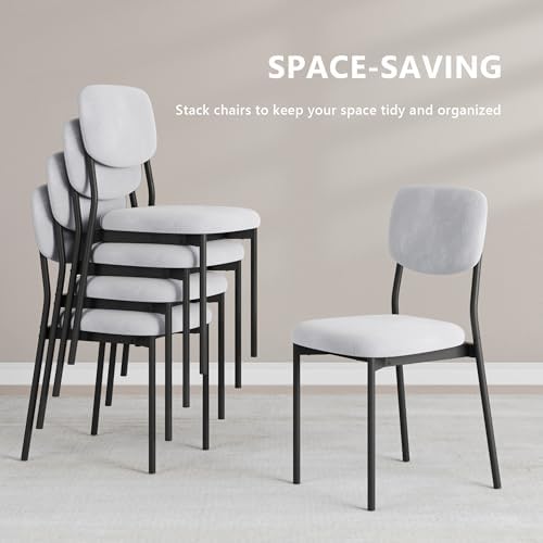 Einhomn Upholstered Dining Chairs Set, Modern Stackable Dining Room Chairs wi...