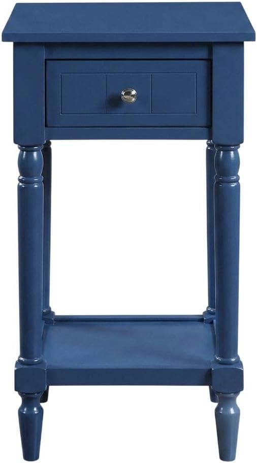 Furnifact 1 Drawer Accent Table with Shelf, Traditional Transitional Style, V...