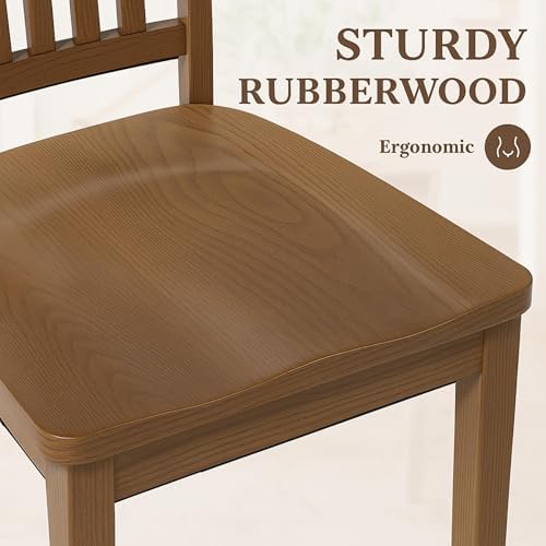 COLAMY Wooden Dining Chairs Set of 4, Spindle High Back Windsor Kitchen Side ...