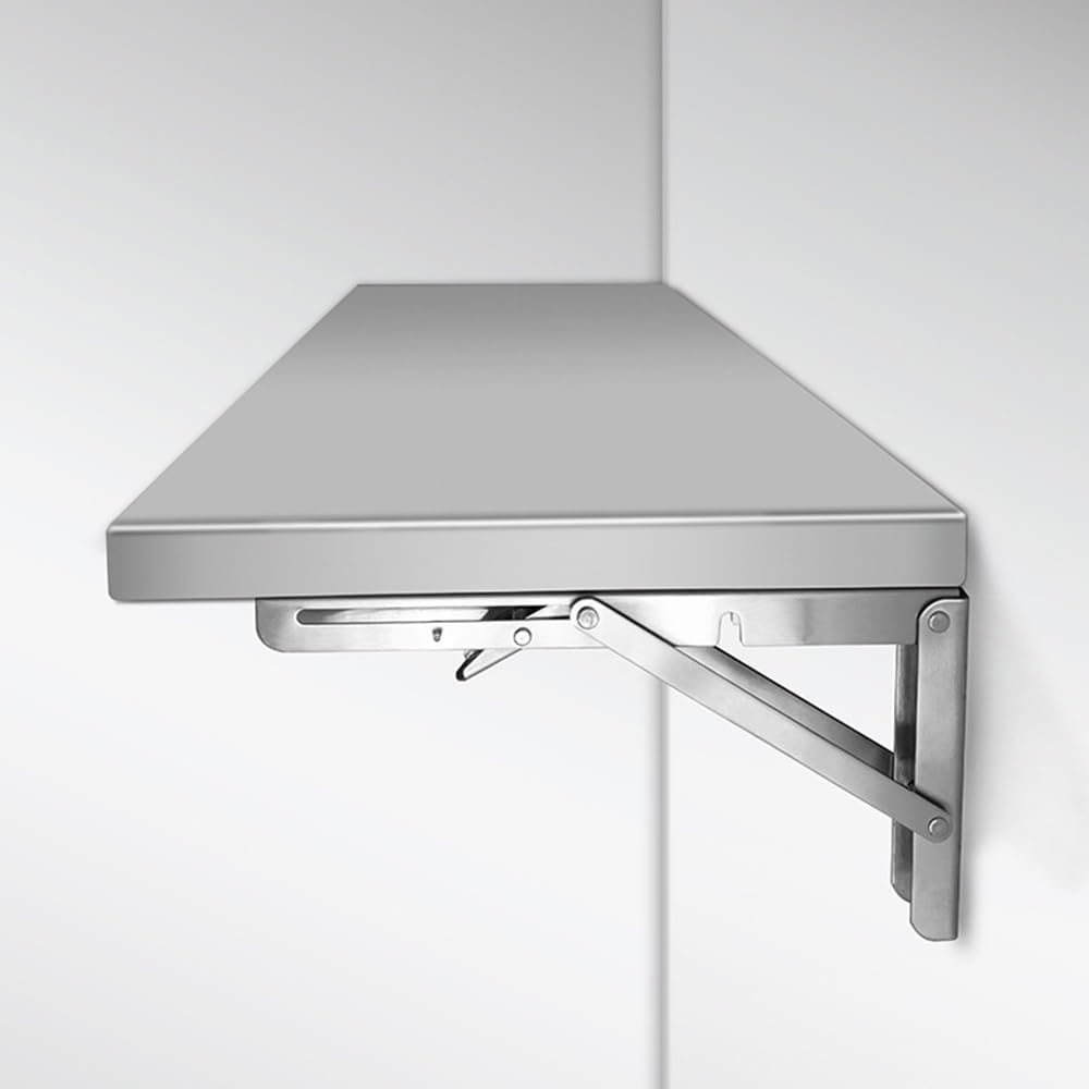 Laundry Folding Table Stainless Steel Wall Mounted Workbench, Desk Concession...