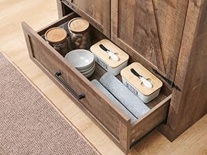 Farmhouse Kitchen Pantry Cabinet - 72" Tall Wood Kitchen Storage Cabinet...