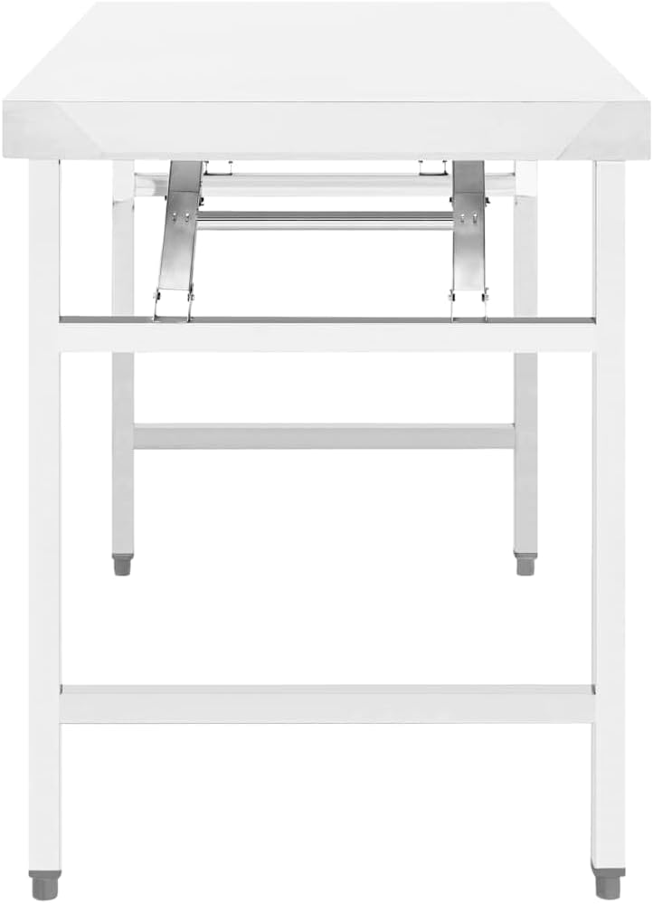 vidaXL Kitchen Folding Work Table 39.4"x24"x32" Stainless Steel