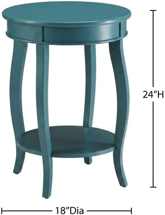 Furnifact Teal, Accent Side Table, Wood Engineered Wood Construction, Durable...