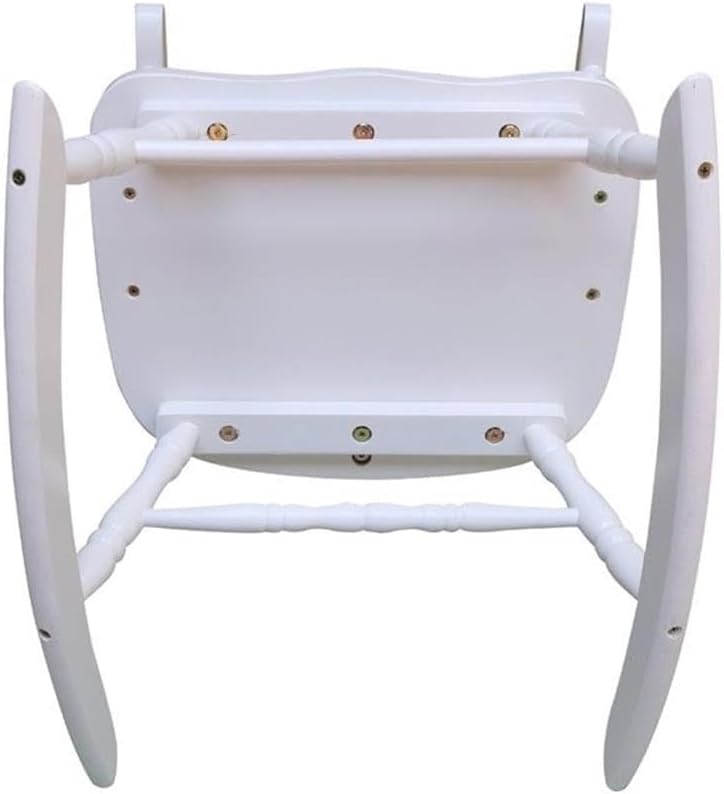 Rosebery Kids Solid para Wood and Veneers Rocker, Linen White Finish, 27.75" H x 22" W x 20" D, Durable Construction, Ready to Assemble, Children's Rocking Chair for Bedroom or Playroom