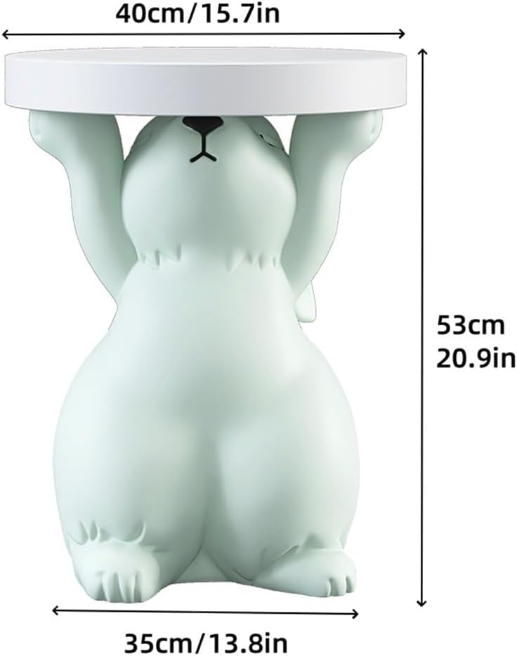Side Table for Couch, Cute Style Rabbit Shape End Table, Living Room Decor wi...