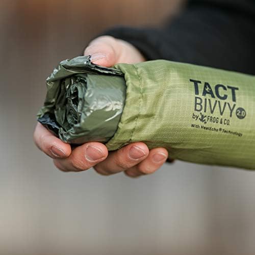 Survival Frog Tact Bivvy 2.0 Emergency Sleeping Bag with Stuff Sack, Carabine...