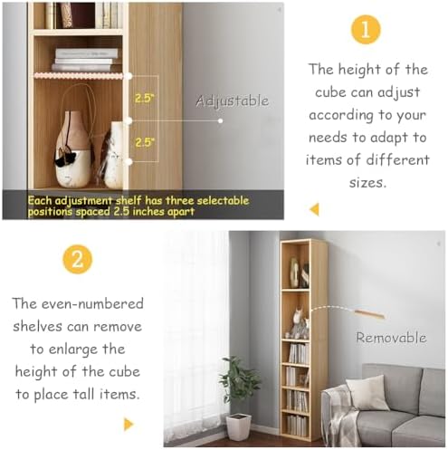 IOTXY Small Narrow Corner Bookcase - 71" Tall Gap Storage Cabinet, White