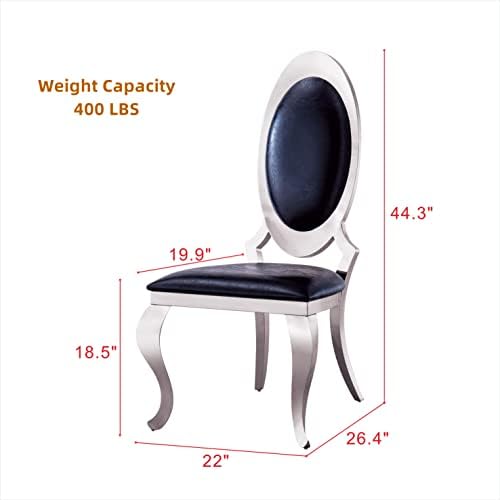 Henf Modern Luxury Dining Chairs Set of 6, Leatherette Upholstered Kitchen Di...