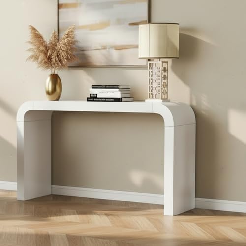 52" Curved Console Table for Entryway Modern Arched Console Table Entry ...