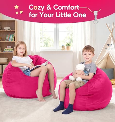 fond + found Small Bean Bag Chairs 2FT Comfy BeanBag Chair Velvet Fabric | Me...