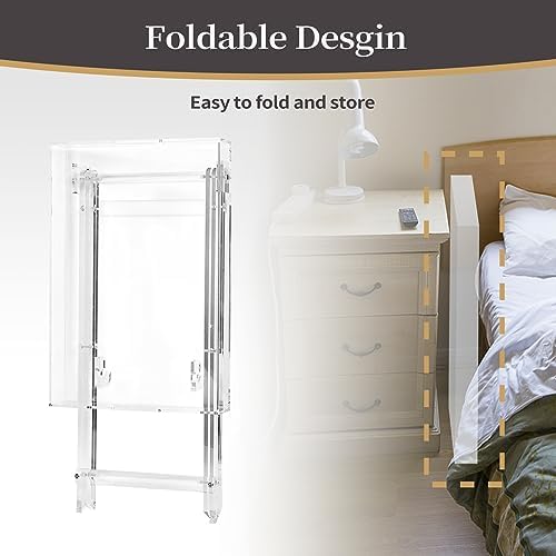 Acrylic Folding Square Tray Table, Clear, 24x20x14 inch, Home, Bar & Show...
