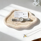 Jewelry Dish Trinket Tray for Women, Ring Dish Holder, Unique Cloud Shape Plate Cute Things Vanity Aesthetic Room Decor Mother's Day Birthday Gifts (Faux Travertine Y)