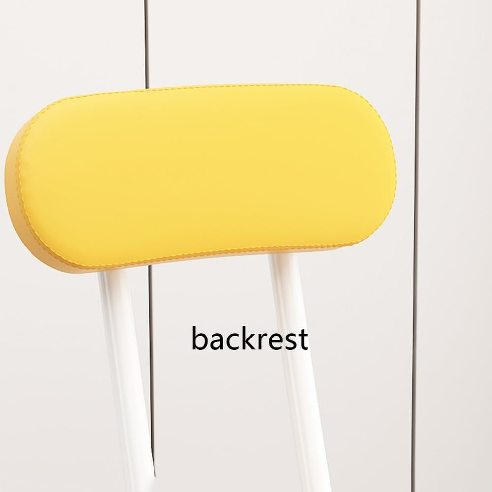 Folding Stool with Backrest, Cushioned Padded Leather Round Portable Foldable...