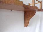 Rustic Wooden Wall Shelf with Rail, Natural Oak Floating Shelf, Decorative Storage Shelf for Living Room Bedroom Bathroom, Handcrafted Solid Wood Wall Mounted Shelf