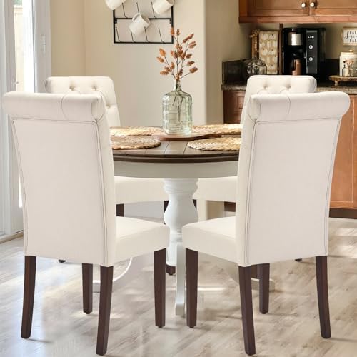 COLAMY Tufted Dining Chairs Set of 2, Upholstered Parsons Dining Room Chairs,...