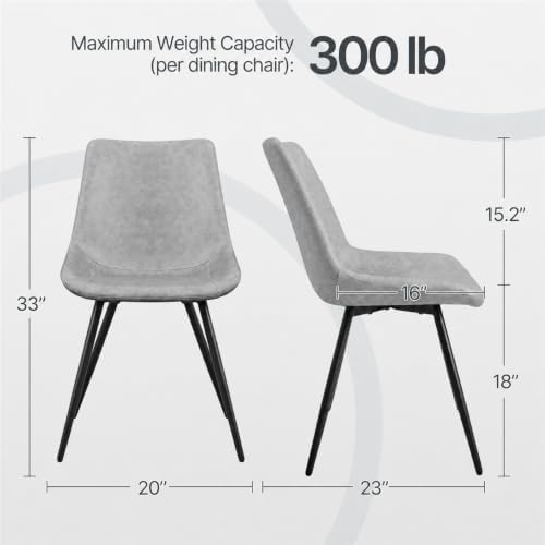 Yaheetech Dining Chairs Set of 6 Mid Century Modern Kitchen Chairs Gray