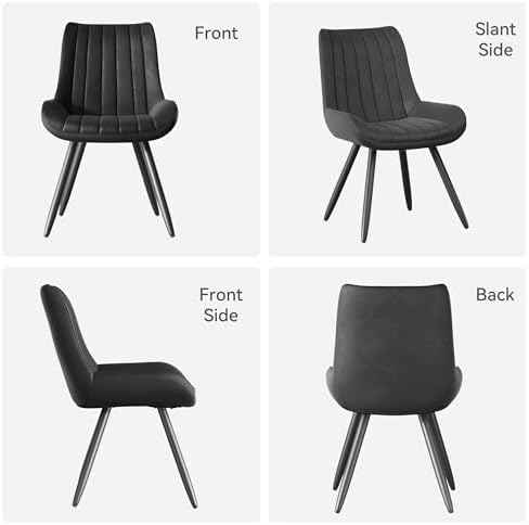 Dining Chairs Set of 2, Mid Century Modern Kitchen Chairs with Soft Cushion, ...