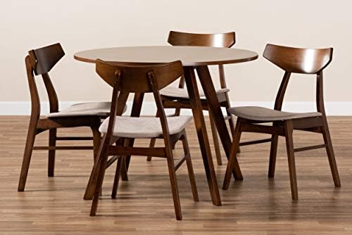 Baxton Studio Timothy Mid-Century Modern Transitional Light Beige Fabric Upho...