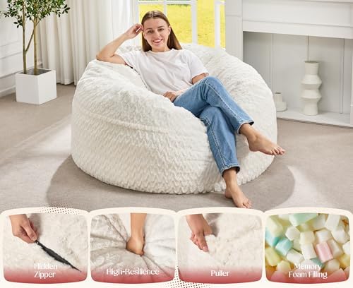 Hobestluk Bean Bag Chair Convertible 3 in 1 Beanbag Washable Giant Adult | La...