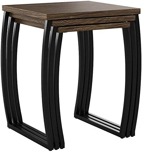SRIWATANA Nesting Tables, Vintage Side End Tables Living Room, Coffee Snack T...