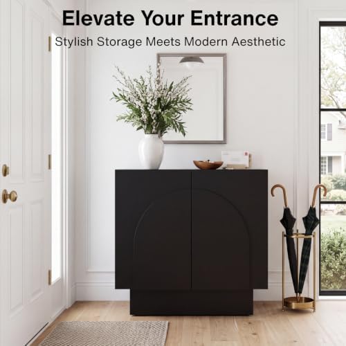 Ya-Home Black Sideboard Buffet Cabinet with Storage Set of 2, 63” Modern Side...