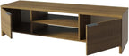 Madesa TV Stand with Cabinet Storage and Open Shelves for 55, 65 Inch Media Storage Gaming Media Console Living Room Entertainment Center Modern Wooden Television Cabinet - Rustic