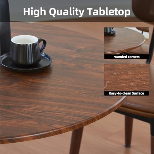 Round Dining Table, 24" Tulip Table (Faux Walnut)